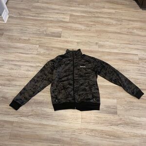 Bench Black Patterned Windbreaker for Men